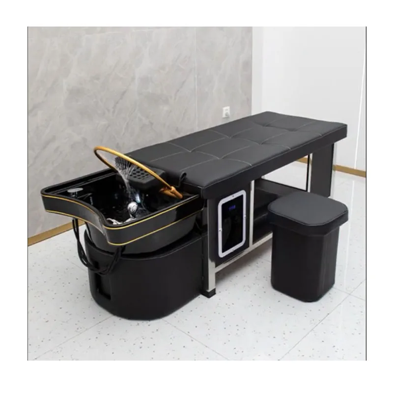 barbershop head spa hairdresser salon water spraying head washing shampoo chair bed for hairdressing