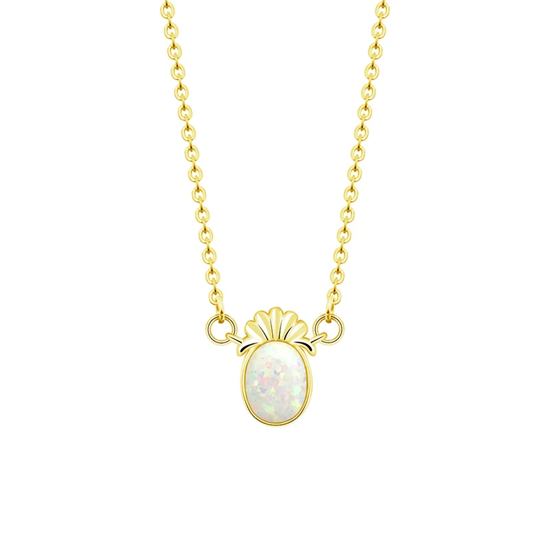 Fruit Jewelry Sterling Silver Opal Pineapple Necklace Pendant