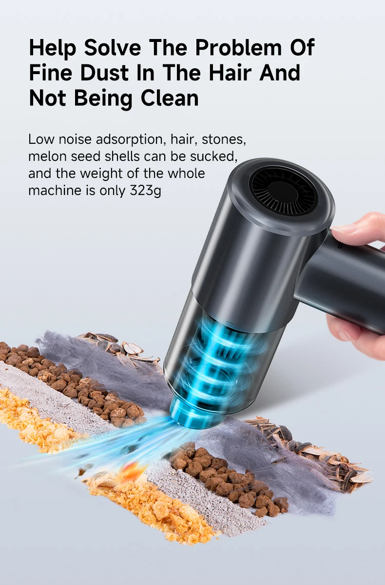 High-Suction 16000PA Mini Vacuum Luxury Gift Home Car Interior Cleaner Borstelloze Auto-Interieurreinige Base Charger Metal