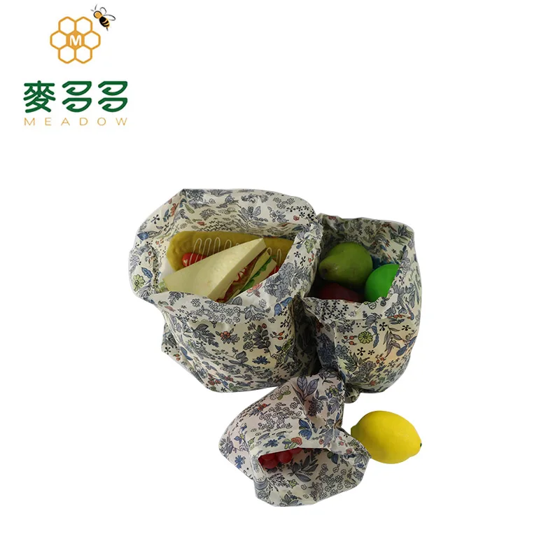 Reusable Beeswax Food Storage Wrap Sustainable No Plastic Alternative to Bowl Cover Waxed Cotton Cloth for Sandwich Wrapping