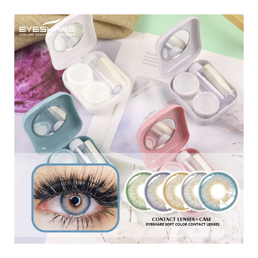 eyeshare Practical Colored Contacts Lens Case  Manually eye Contact Lenses Case Cleaner Contact Lens Accessories