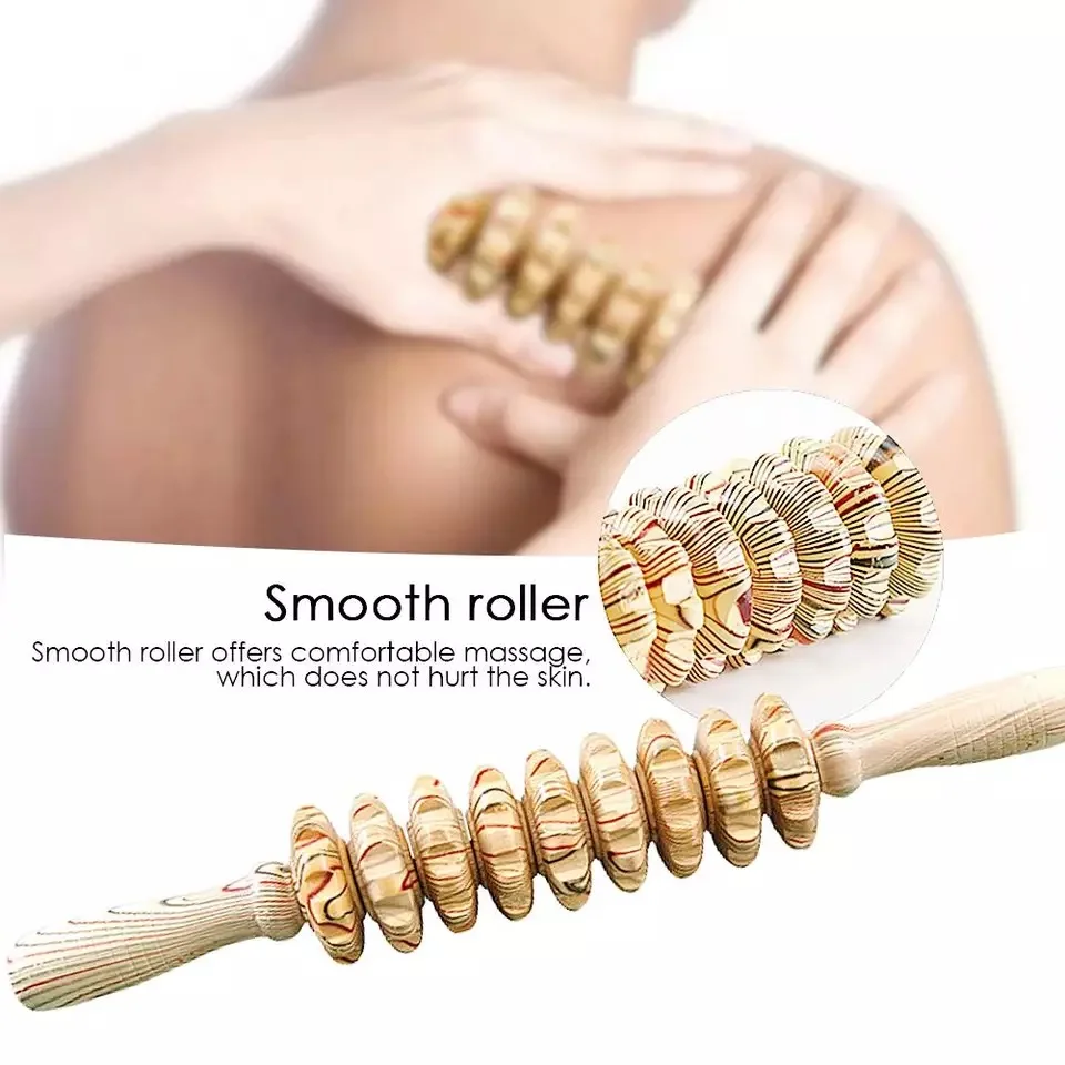 Acupuncture Wood Body Massage Stick Health Care Muscle Relaxation For Arm Foot Anti Cellulite