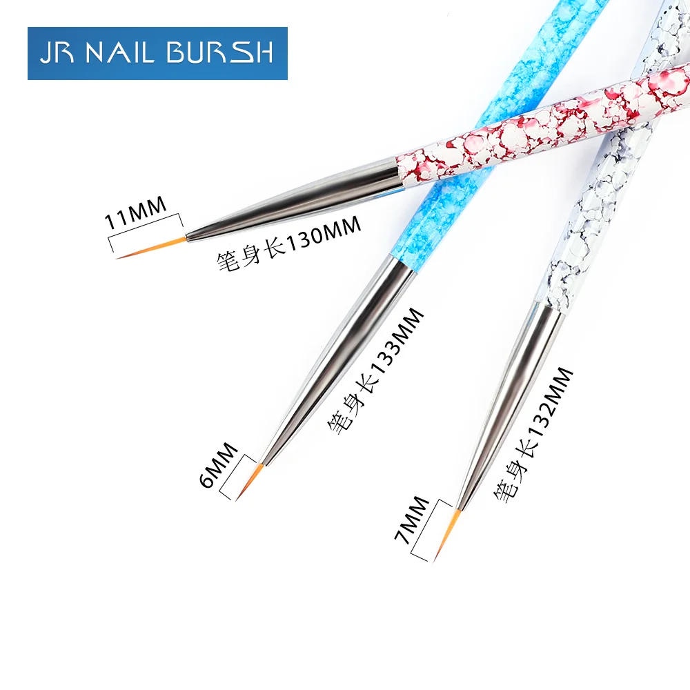 
Nail Menicure Tools Kolinsky Hair Glitter Brush Liners Private Label Acrylic Handle Pen DIY Nail Panting Brush 