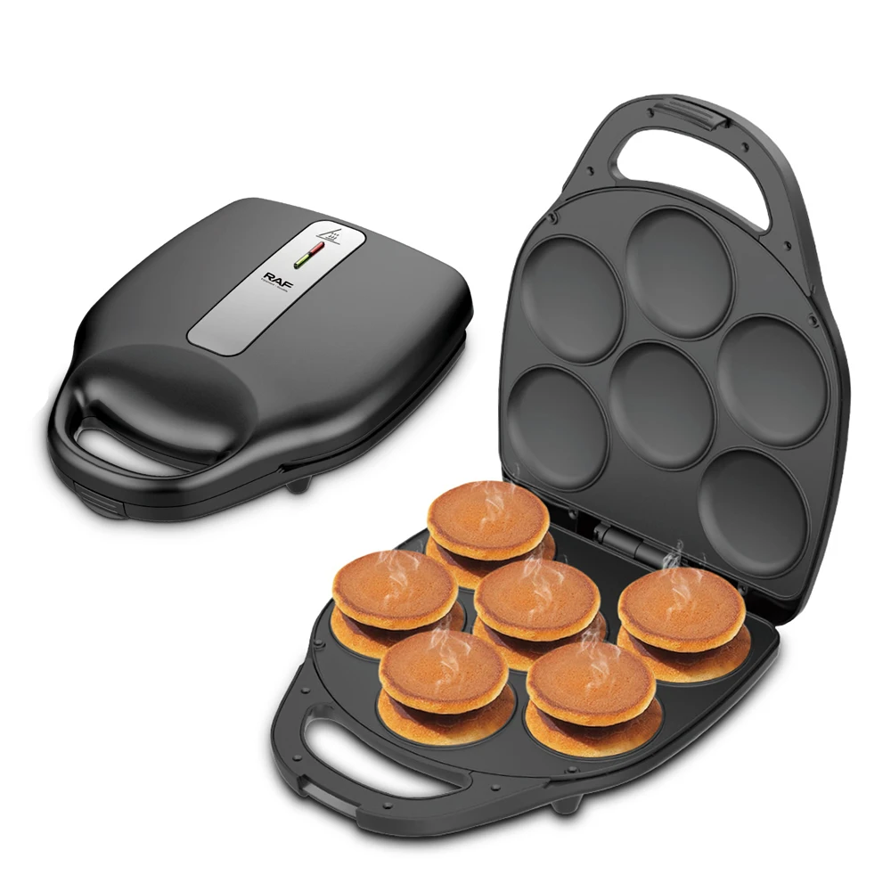 RAF Home 6 Slot Mini Cupcakes Dorayaki Maker Electric Waffle Arepa Pancake Maker