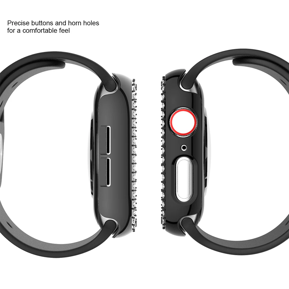  Блестящий Алмазный защитный чехол для Apple watch apple ободок 38 40 42 44