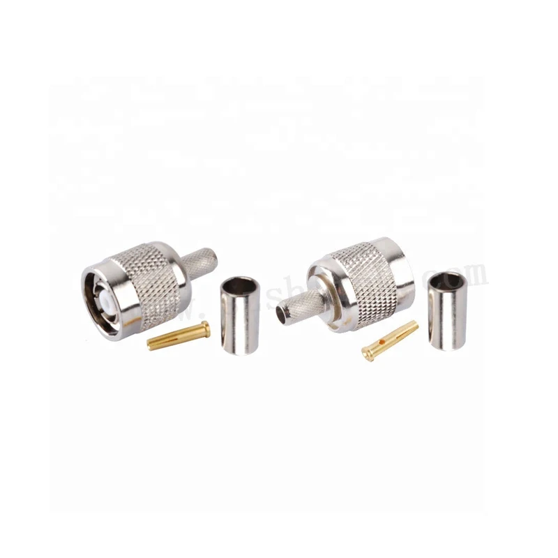 hot sale RP-TNC Male Crimp Solder coaxial Connector for RG58 LMR-195 RG400 RG142 Cable use in radio station