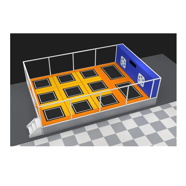 commercial trampoline with interactive game wall indoor playground with enclosure small trampoline park