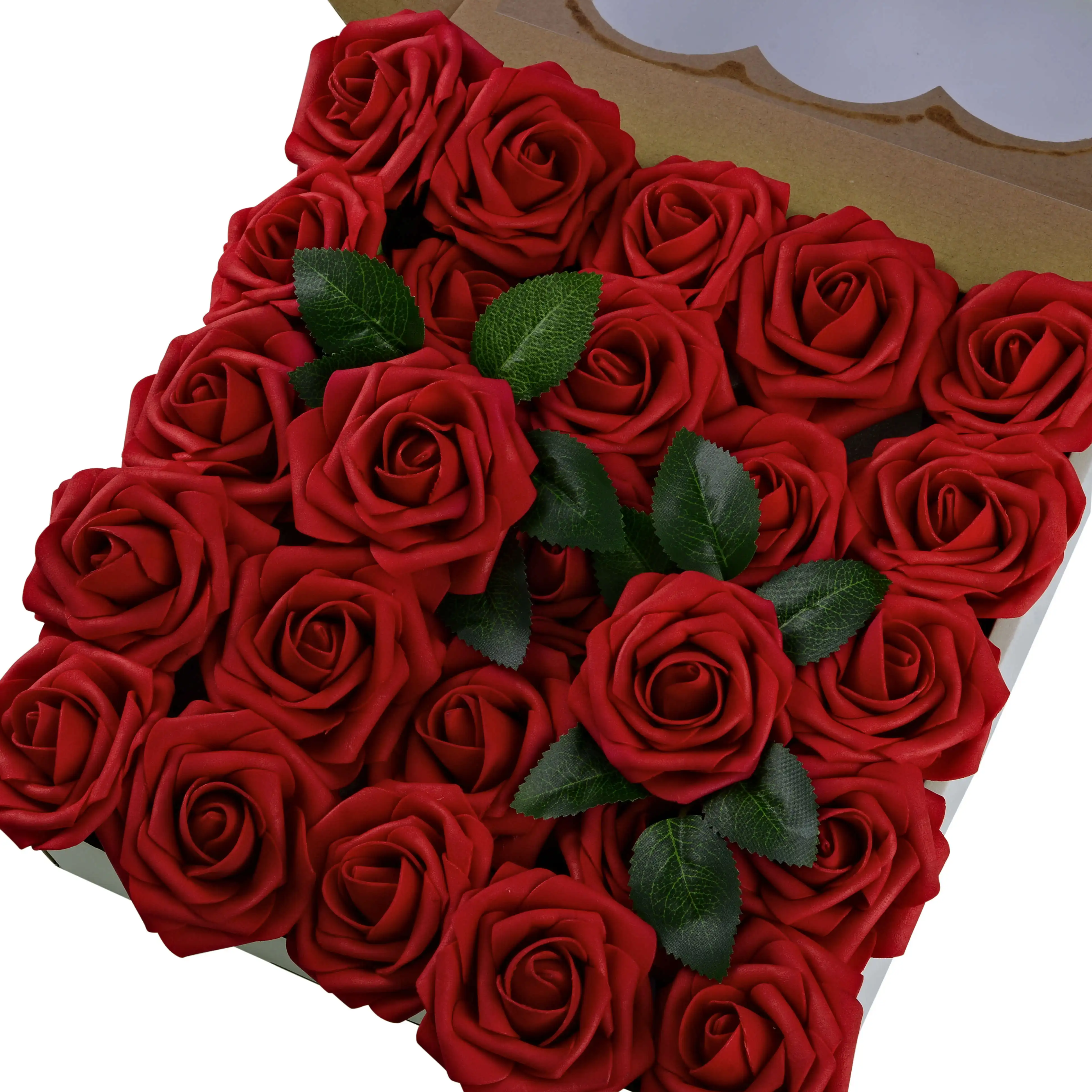 Wholesale Roses Artificial Flowers Soap Flowers Real Looking Rose Red Wine Foam Roses for Wedding Decoration & Supplies