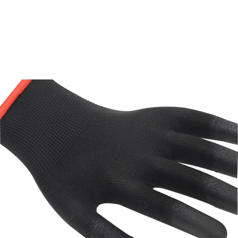 Antistatic carbon fiber knitted ESD fingertips coated protective PU gloves