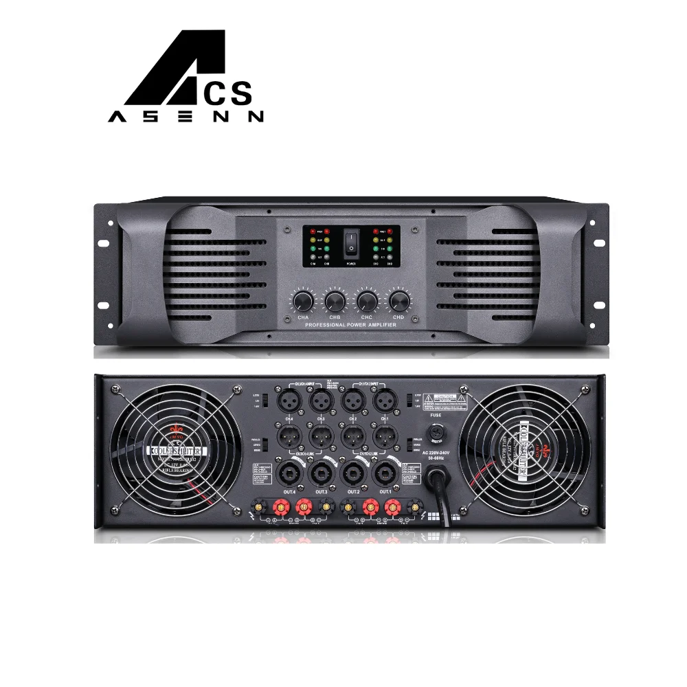ACS 1200D 4-канальный 1U 4*1000 Вт 4*1500 Класс H для профессионального сценического усилителя мощности аудио усилитель звука