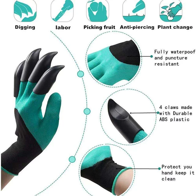 Wholesale High Quality Guantes Planting Working Fingertips Waterproof Latex Safety Foam Garden Gloves With Claws