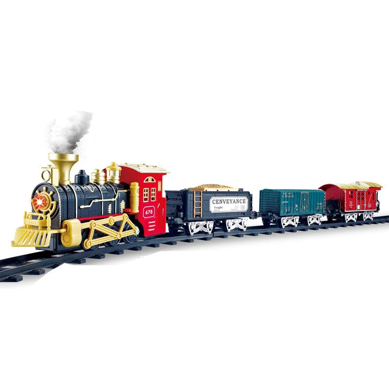 Sound & smoke 32 pcs battery operated Christmas train toy for new year gift HN907657