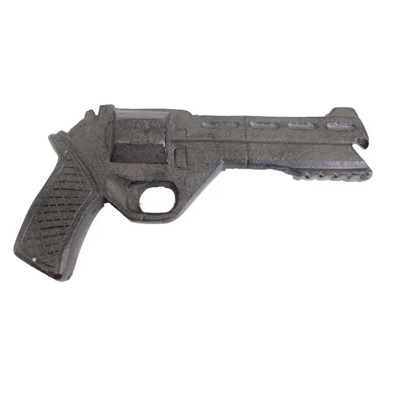 hot sale european Rustic handmade cast iron metal pistol bottle opener home decor kitchen decoration bar