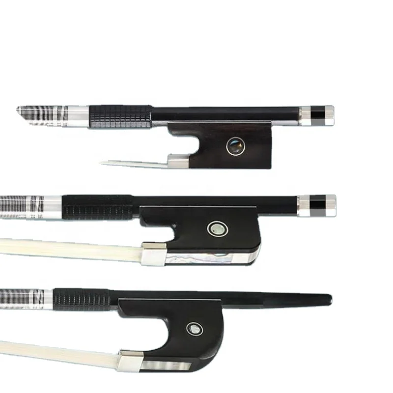 High-End Performance Carbon Fiber Violin Bow Pure Ponytail Hair Ideal Viola Big Bass Cello Bow Perfect Playing Experience