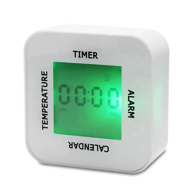 4 in 1 Timer calendar temperature alarm clock Multi-function digital rotation induction desktop clock countdown clock