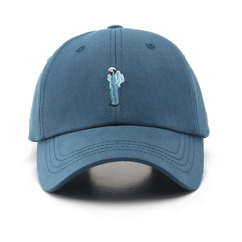 HT-486 Fashion Simple Portrait Embroidery Basketball Baseball Cap Visor Man Black Plain Baseball Cap