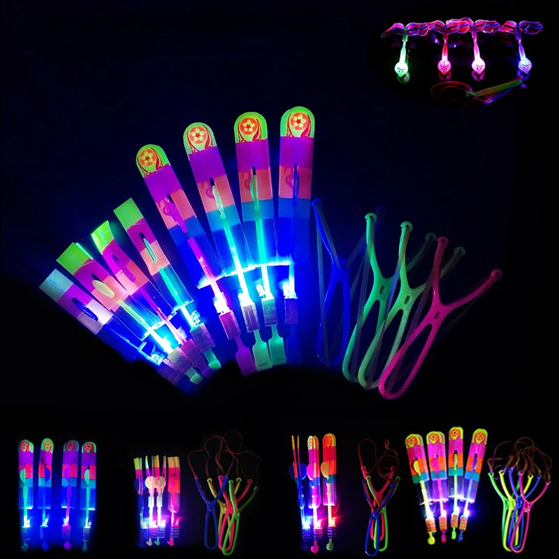 Hot Selling Cheap Children Favorite Led Luminous Slingshot Helicopter Airplane For Kids