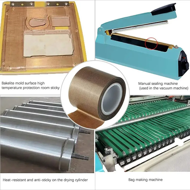 High temperature resistant and water-adhesive PTFE fiberglass cloth silicone tape sealing machine insulation tape