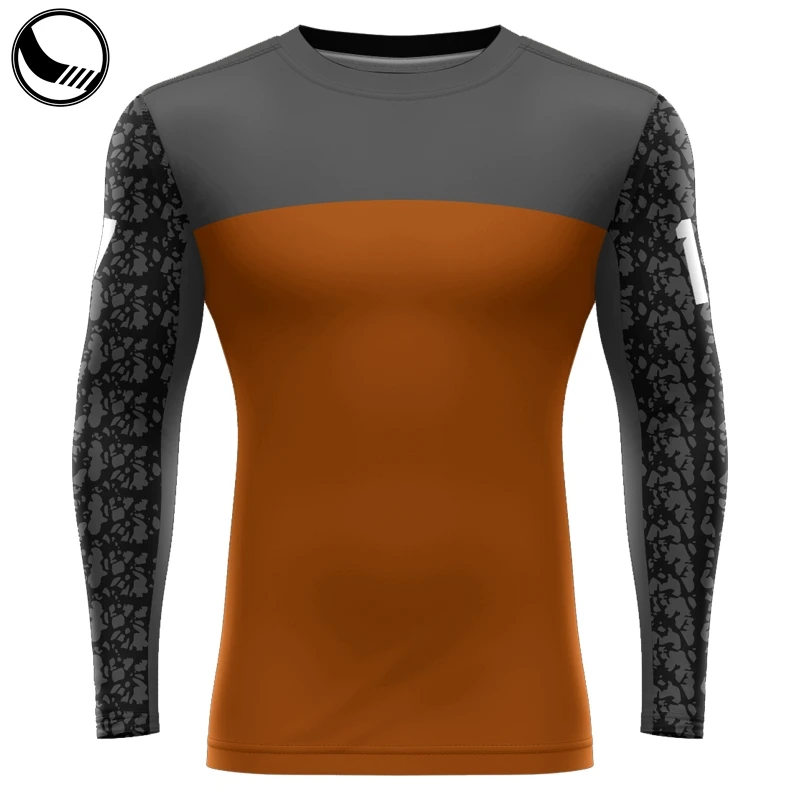 long sleeve men custom sublimated tattoo rash guard