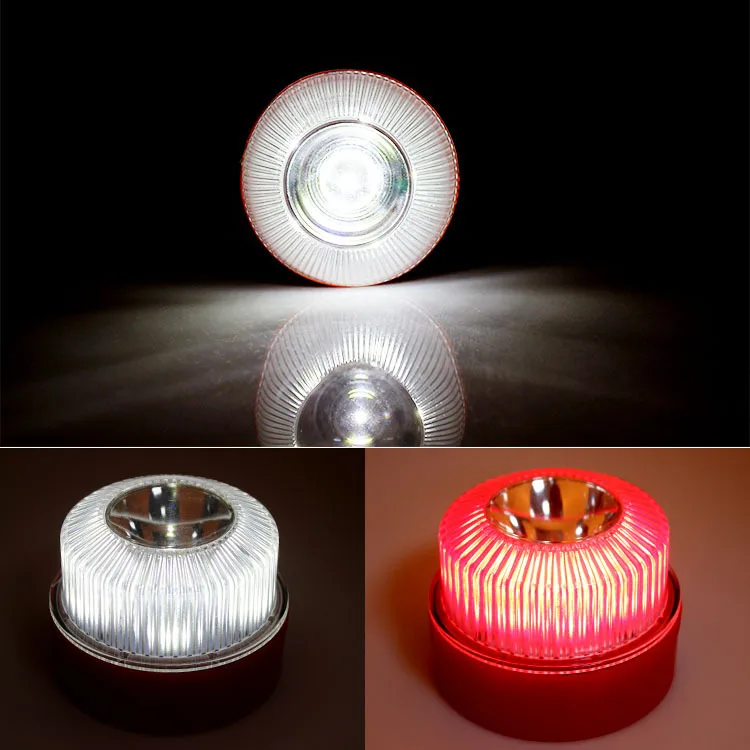 Strong magnetic battery bottom car warning traffic flash LED white emergency light