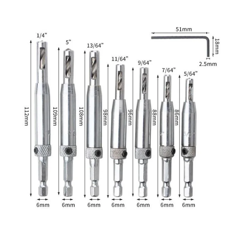 Furniture Installation Center Guide Drill Bit Set Hinge Self Centering Hinge Drilling Set Center Drill Bit