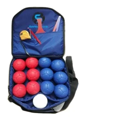 Boccia balls Set of 13 Balls 6 red 6 blue 1 white packed in Carrying Bag with Custom Logos Soft Bocce Ball Pakistan