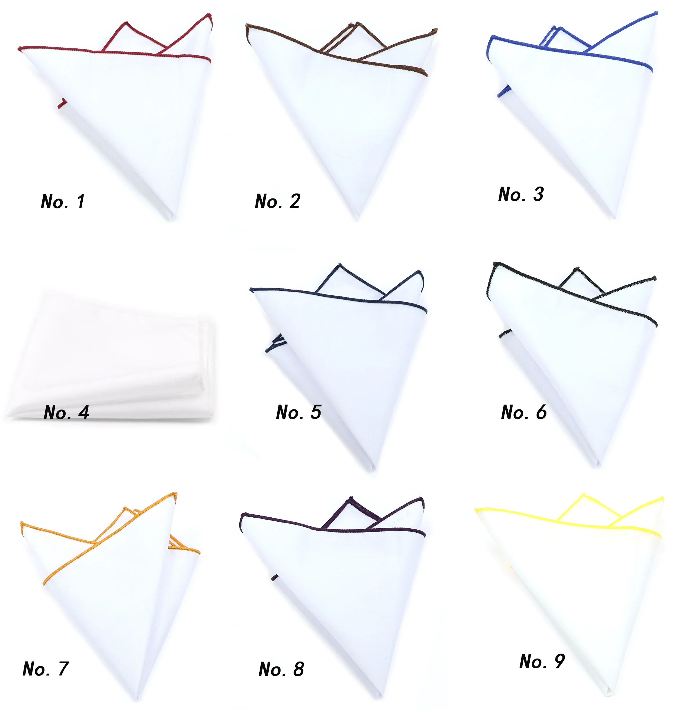 Модный Мужской Хлопковый белый носовой платок с цветным ободом Карманный Квадратный Платок для мужчин женщин вечеринки свадьбы костюмы жениха карманные носы
