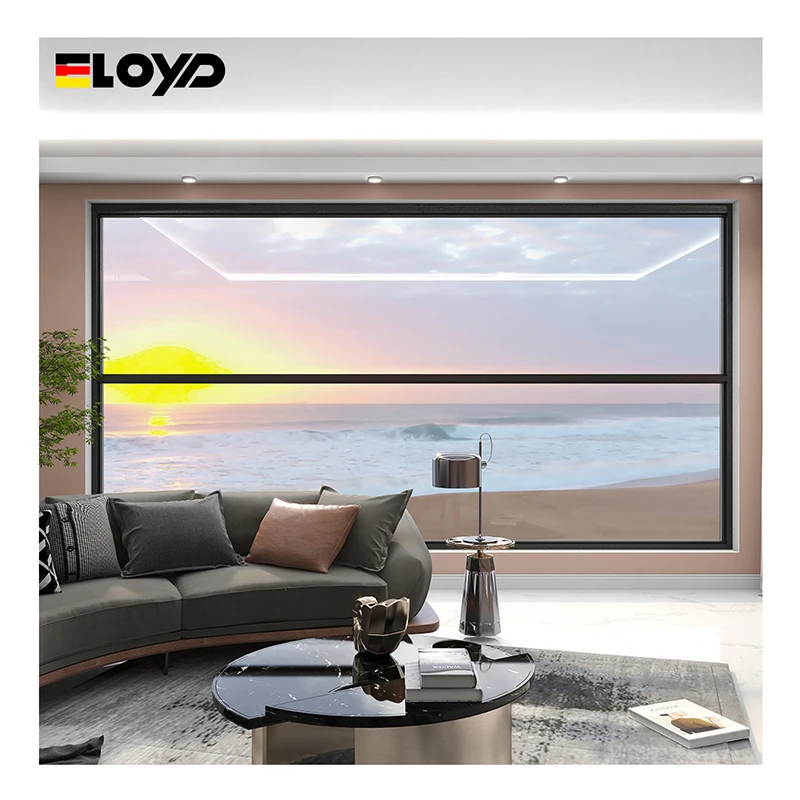 Eloyd Modern intelligent horizontal double electric lifting home window lift up sliding window with Ambient Light