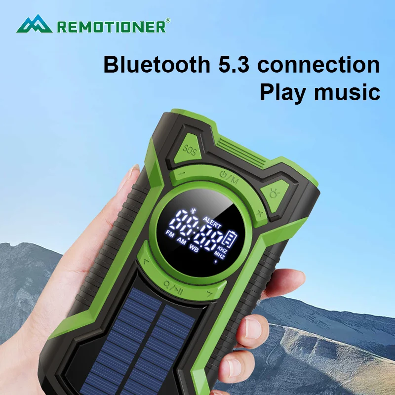 5000mAh Emergency Hand Crank Radio Solar Powered Station Portable Weather Radio with LED Flashlight