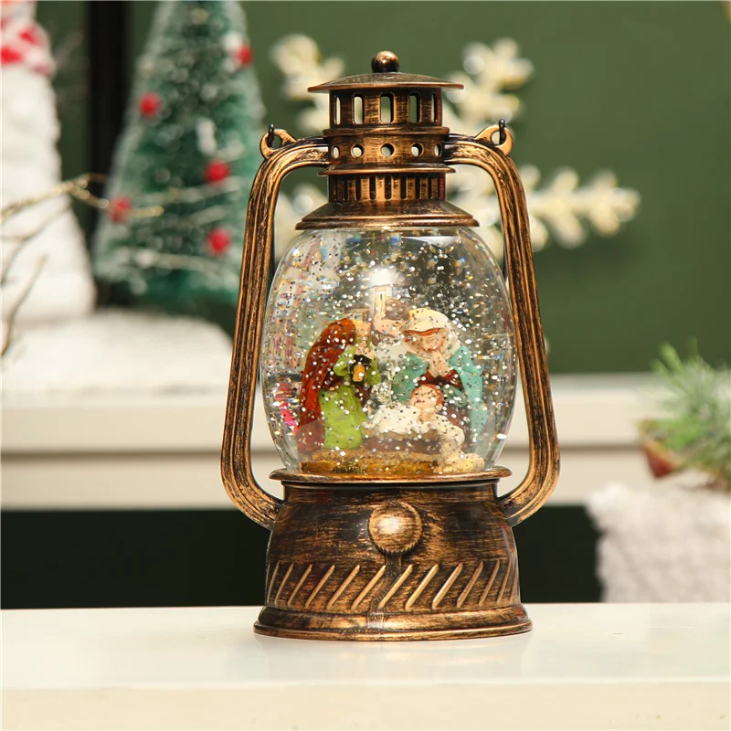 2023 Best Selling Wholesale Christmas Musical Gifts Night Light Navidad Plastic Lamp Christmas Snow Globe Water Lantern