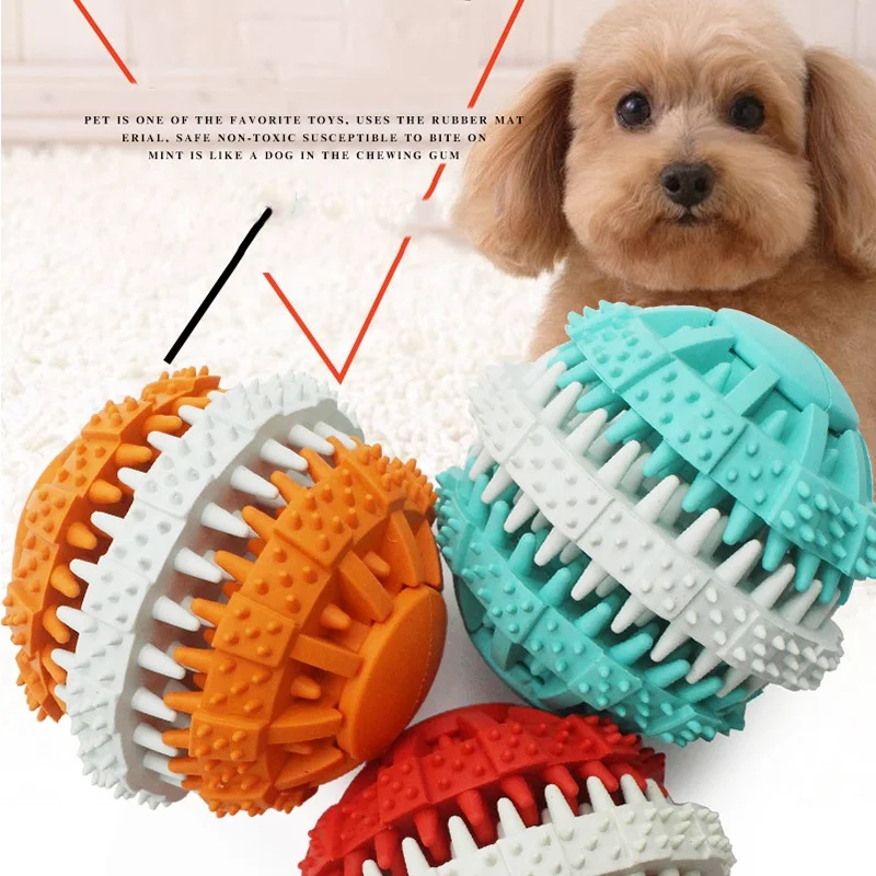 RSH Fantastic Quality Pet Toy Optional Color Chew Balls Resistant Biting Toys Dog Cat Food Leaking Puzzle Toy for Dogs Cats