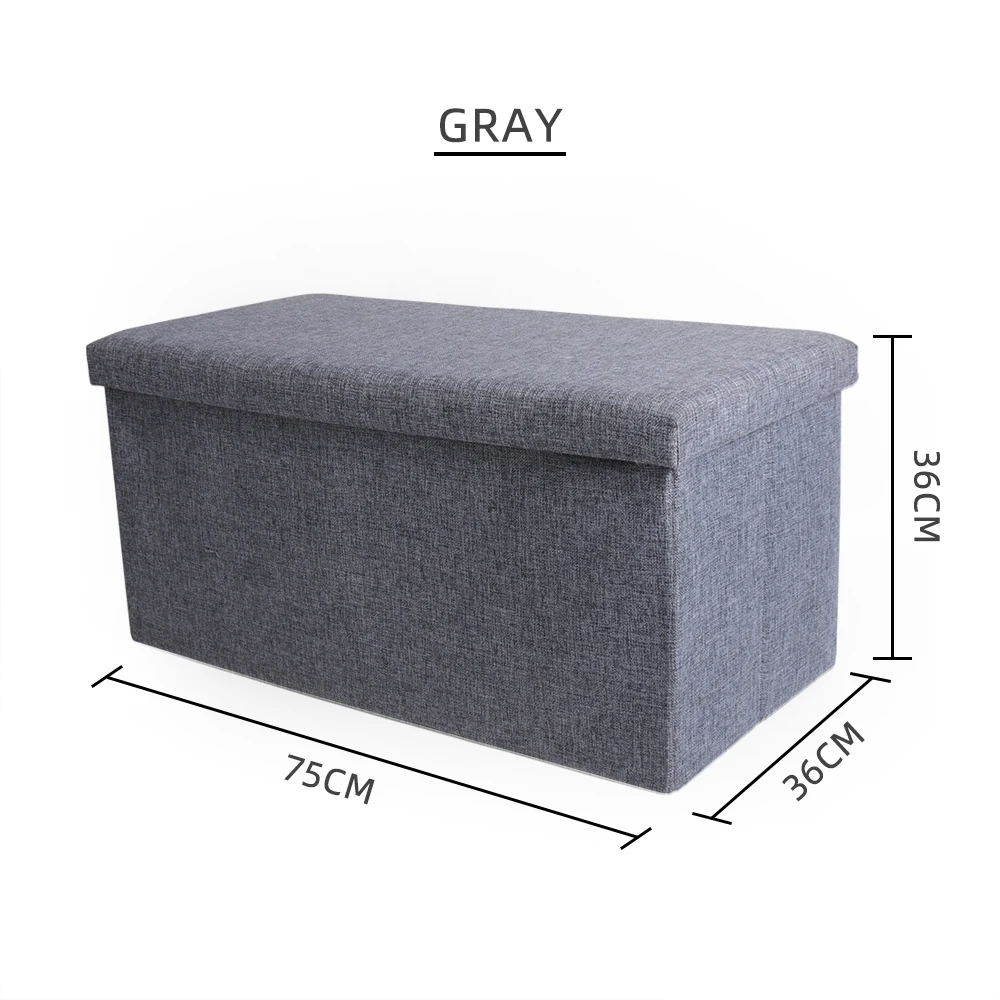 Factory linen folding set long bench foot rest storage stool space save storage ottoman