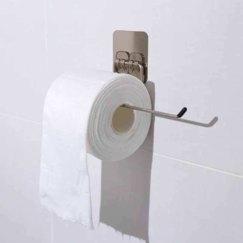 Self Adhesive Stainless Steel Kitchen Tissue Paper Roll Holder Wall Mounted Towel Rack
