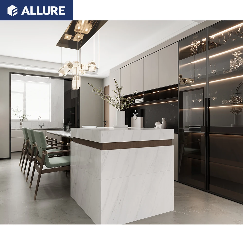 Allure Custom China Design Lacquer Smart Kitchen Cabinets Complete Sets Ready To Assemble Modern Kitchen Cabinets