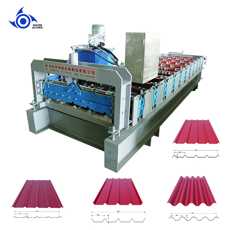 HAIDE Factory Wholesale portable standing seam metal roofing machine recycled steel roofing sheet machine