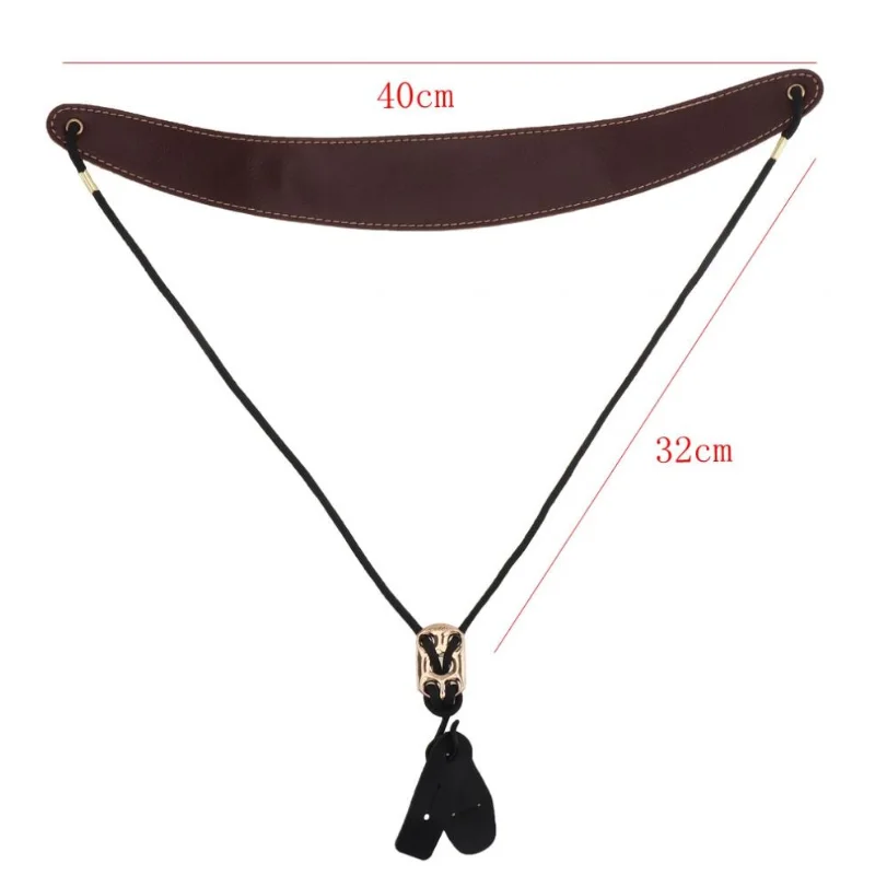 Adjustable Genuine Leather Saxophone Neck Strap Durable Clarinet Strap Single Shoulder Tenor Saxophone Belt