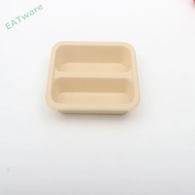 Factory Wholesale Customized Green tray 2 compartment food tray fruit tray