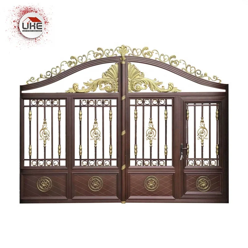 Courtyard gate aluminum art aourtyard decorative entrance European style luxury custom villa doors