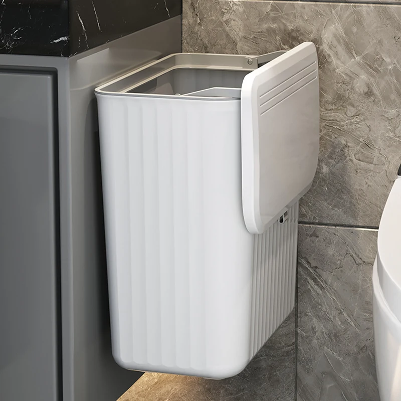 Wannuo Cheap and Fine Simple Human Trash Bin Large Capacity Plastic Wall-Mounted Trash Can With Sliding Lid