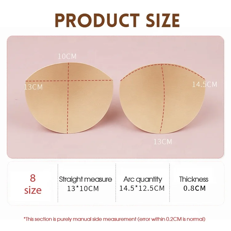 JINHONG JHL445 Latex Massage Semi-circular Cup Bra Pad Yoga Wear Dance Wear Replacement Pad Sports Bra Insert