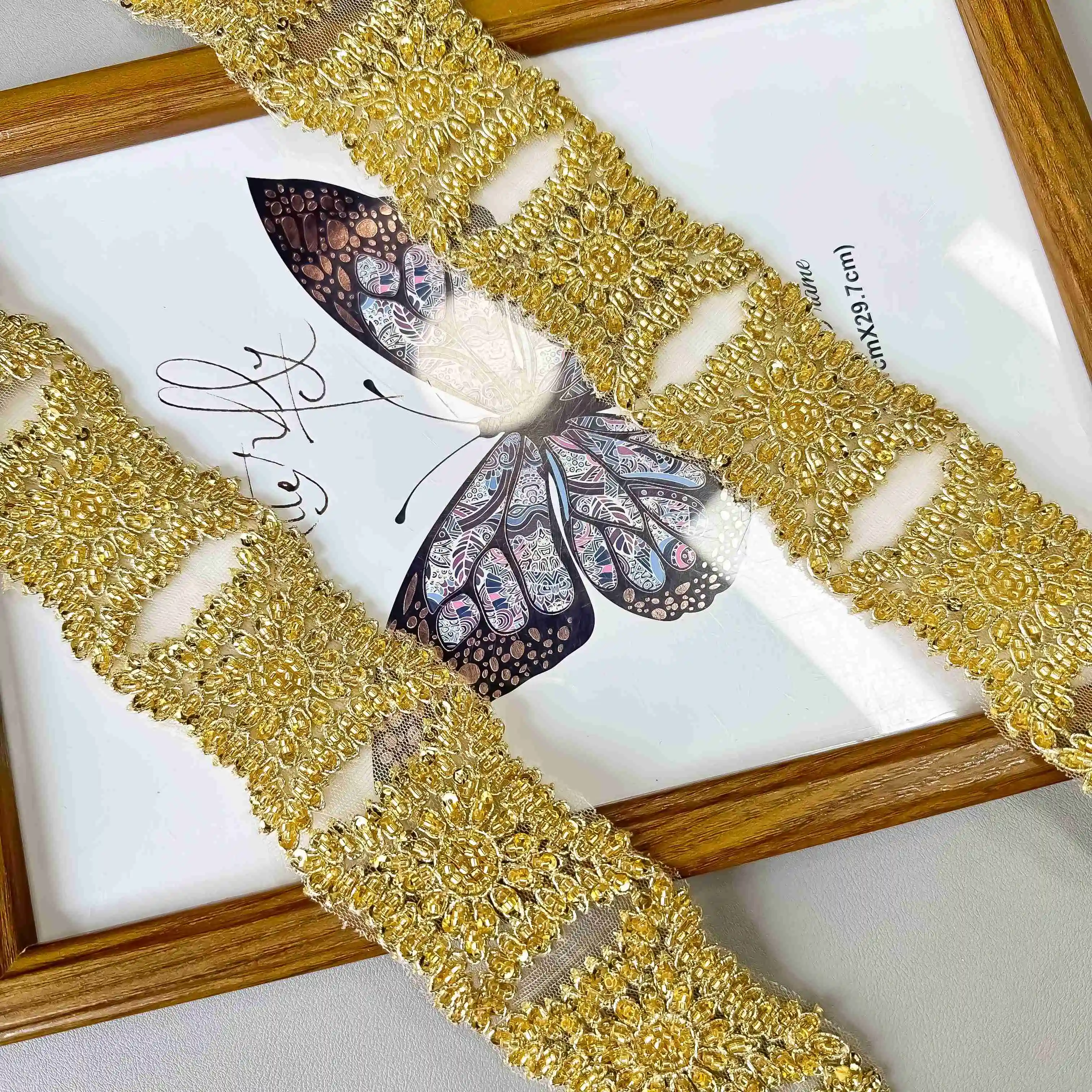 High Quality Handmade Lace Trim Luxury Mesh Fabric with Lace for Wedding Dresses DIY Clothing Accessories Direct Factory Supply