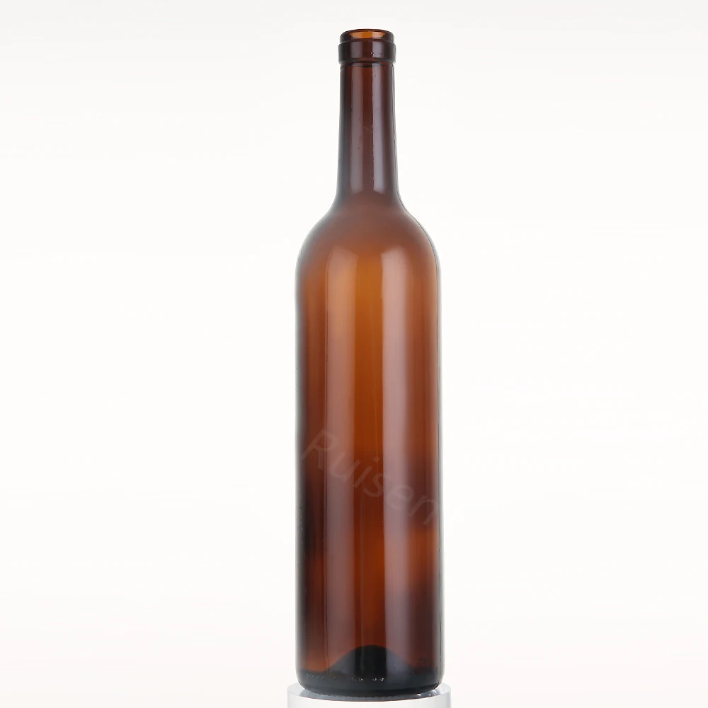 Brown dry white brown red wine in 750 ml glass bottle