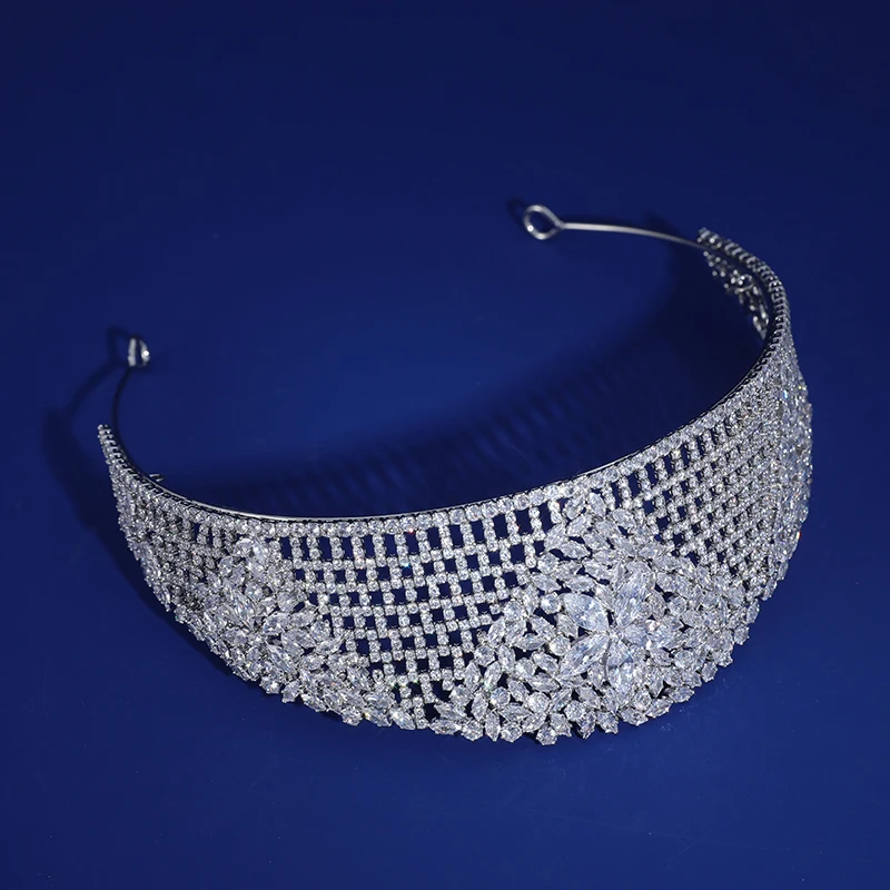 Luxury Shining Zircon Crown For Brides Wedding Tiaras And Crowns Party Zircon Tiaras