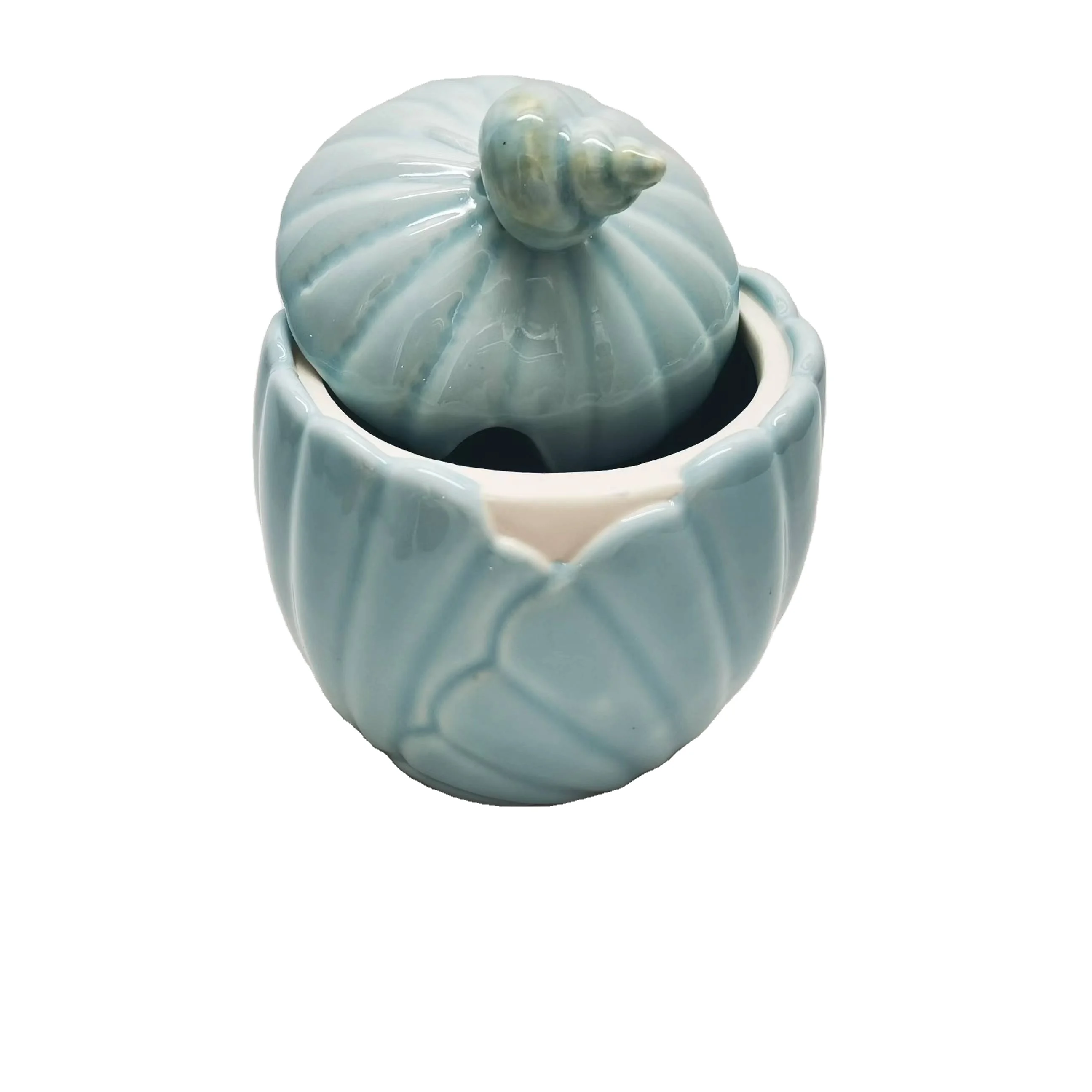 sea shell shape flavouring bottle ceramic for sale porcelain Europe art style color glazed gifts