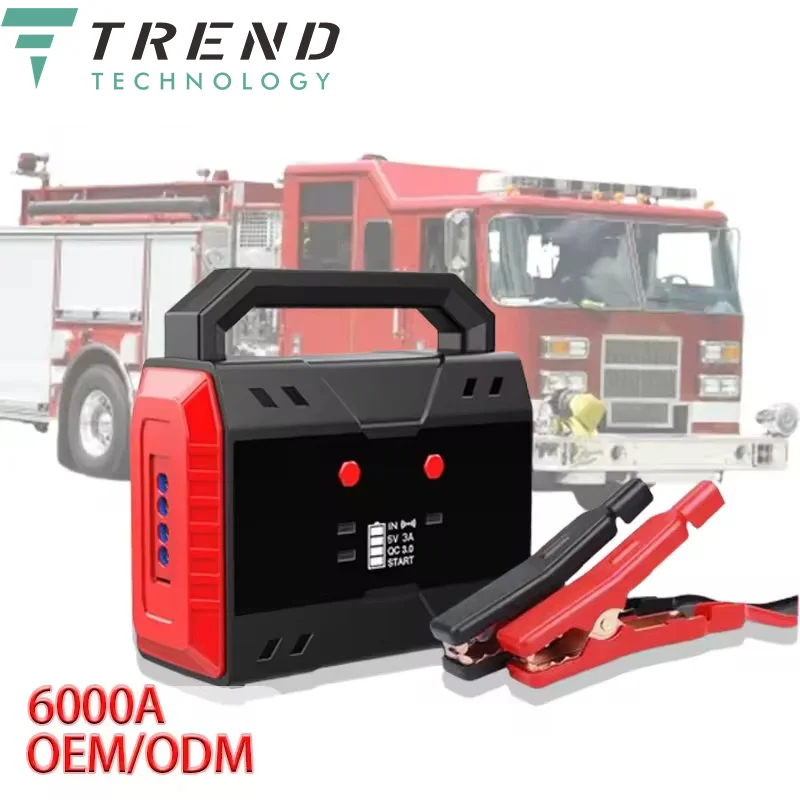 12V 24V 6000A Charger High Quality Car Truck Battery with Light Portable Starters Outdoor Emergency Jump Starter