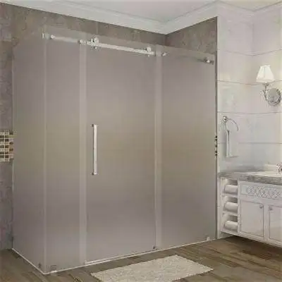 High safety excellent quality Designs Hotel Frosted Sliding Bathroom Laminated Glass Shower Doors