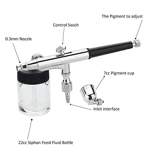 Dual-Action Gravity Feed Airbrush Spray Gun Body Painting Cake Decoration