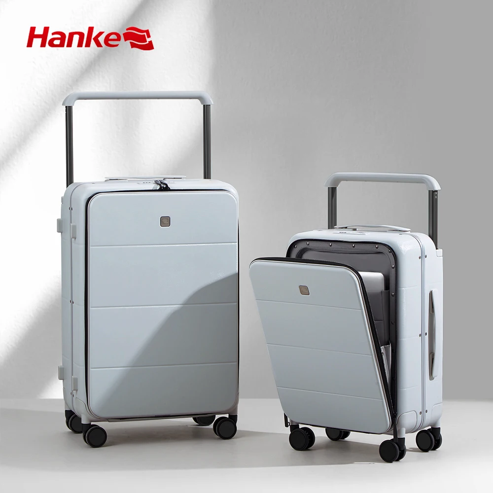 Hanke Luggage Travel Bags OEM ODM Maletas De Viaje Trolley Hard Case Hand Trolley Aluminum Business Luggage