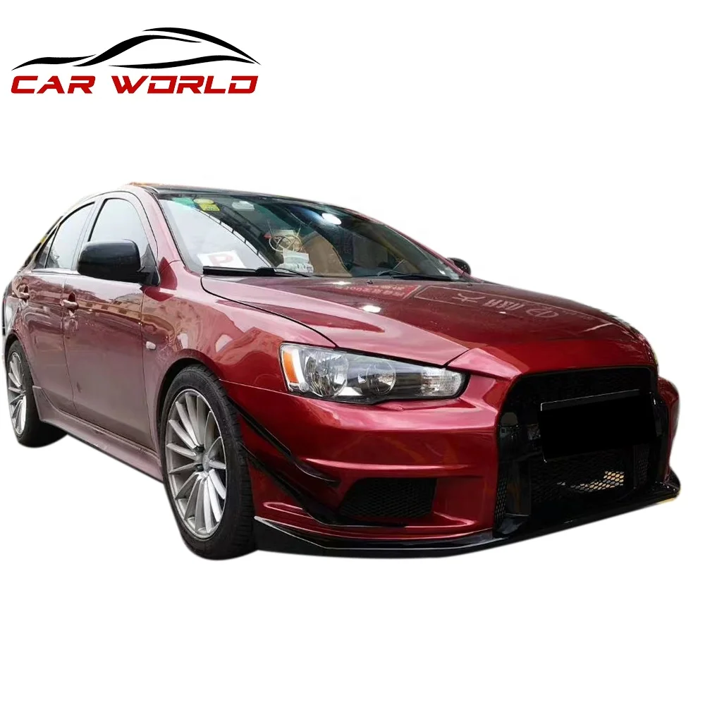Car Bumper For 2009-2015 Mitsubishi Lancer Change To GTR Front Bumper Rear Bumper Side Skirts ABS Plastics material