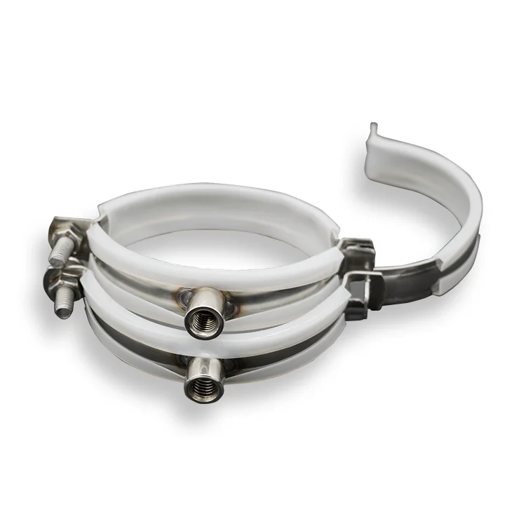 Galvanized iron nail pipe clamp with black rubber